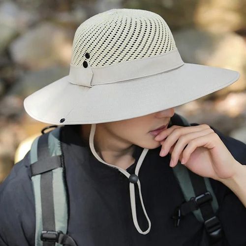 Chapeau De Soleil À Large Bord Pour Homme,Casquette En Maille Respirante,Protection Uv D'été,Pêche En Plein Air Et Randonnée,Udisled 50 + Boonie,E27,10cm