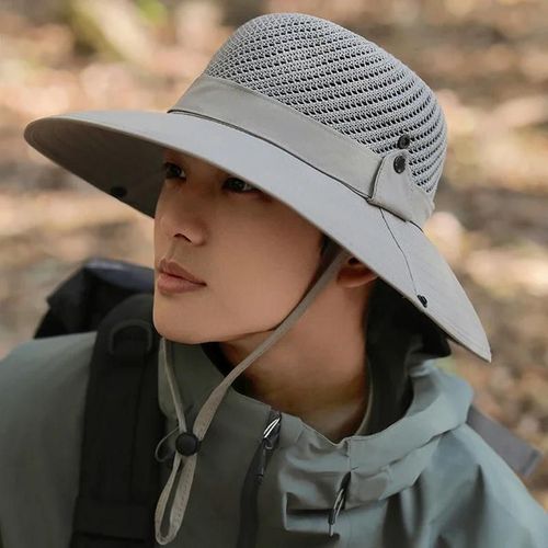 Chapeau De Soleil À Large Bord Pour Homme,Casquette En Maille Respirante,Protection Uv D'été,Pêche En Plein Air Et Randonnée,Udisled 50 + Boonie,E27,10cm