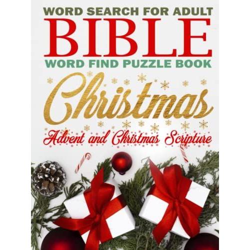 Christmas Word Search, Bible Word Find Puzzle Book For Adults, Advent And Christmas Scripture: Gifts For Christmas, Family Worship