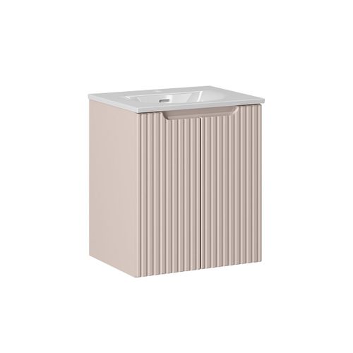 Meuble Vasque Encastrée 2 Portes Stratifiés Beige