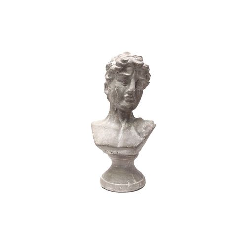 Buste Homme En Béton Gris 19.5 X 15 X 35 Cm