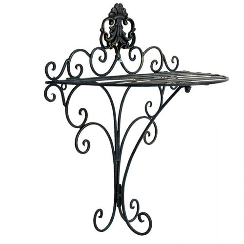 Étagère Murale Métal Noir Classique 33x20x39cm