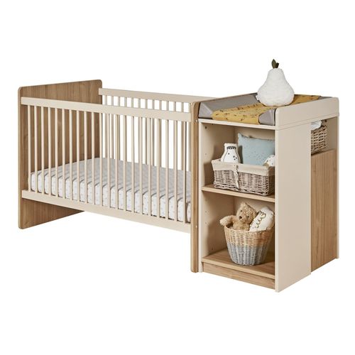 Lit Bébé Combiné Évolutif 70x140 Bois Et Sable