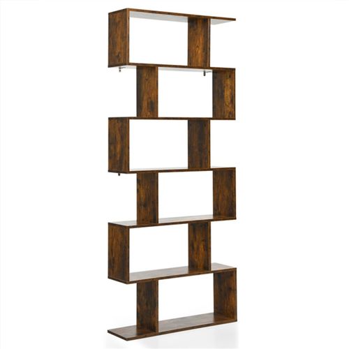 Bibliothèque Étagère 6 Niveaux En Bois Marron 80 X 23 X 191 Cm
