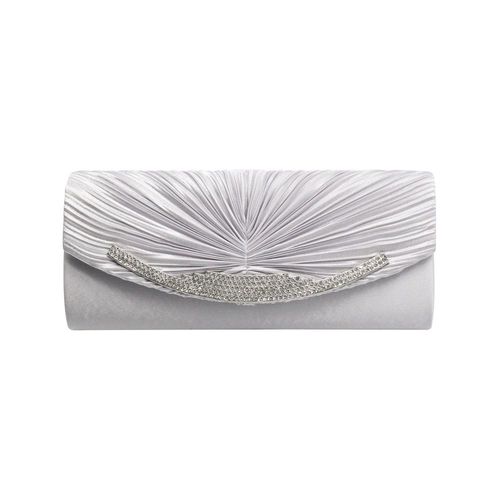 Mode pure couleur soie plissé strass femmes Hand hold sac une épaule oblique bandoulière sac argent