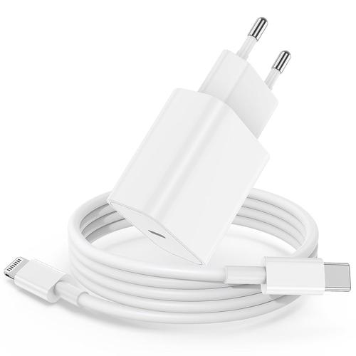 Chargeur Rapide Pour Iphone 13/14, 2m Lightning Câble Avec Usb C Adaptateur Pour Apple Original, Long Cordon Fil De Charge Avec Type C Charger Secteur Pour Iphone 14 Pro Max/13 Mini/12/11/Se/8/7/Xs/Xr