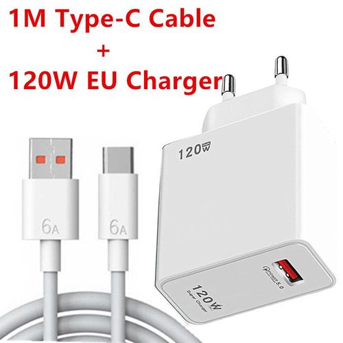 Chargeur USB 120W Gan Charge rapide QC 5.0 pour iPhone 14 13 12 xiaomi 12t  pro 11t Samsung Type-C Cable USB Charge de t¿¿l¿¿phone portable