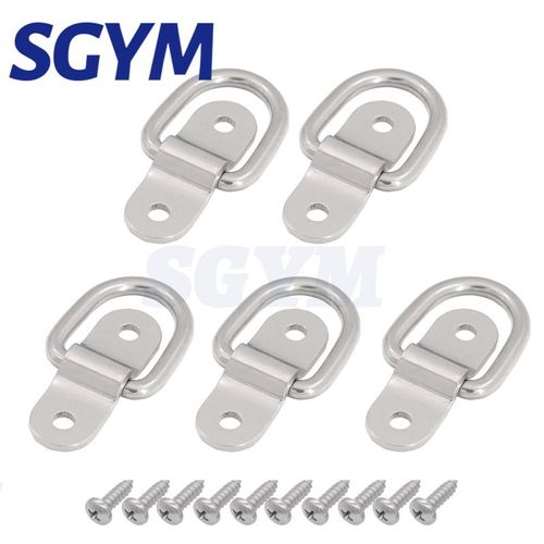 Support d'arrimage de cargaison en acier inoxydable 304,anneau en D Storial Aleat aught Down,remorque pour camionnettes,camions,boîte à chevaux,cordes de bateau,voiture - Type 5 PCS