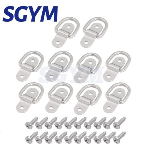 Support d'arrimage de cargaison en acier inoxydable 304,anneau en D Storial Aleat aught Down,remorque pour camionnettes,camions,boîte à chevaux,cordes de bateau,voiture - Type 10PCS