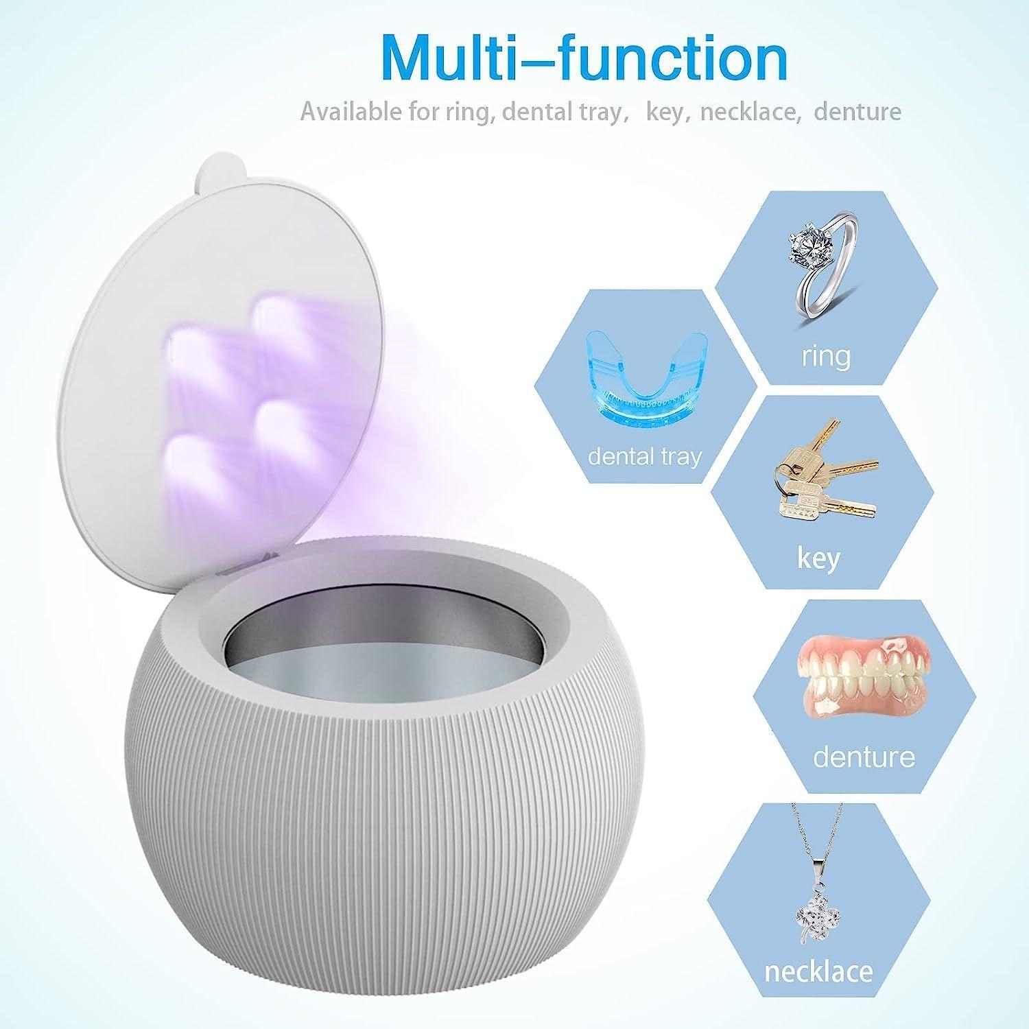 Nettoyeur UV à ultrasons pour prothèses dentaires aligneur dispositif de  retenue plateaux de blanchiment protège-dents dentaire de nuit tête de  brosse à dents nettoyeur à ultrasons pour tous les appareils dentaires  bijoux