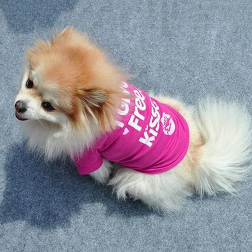 T-Shirt À Lèvres Rose Et Rouge Pour Animaux De Compagnie,Vêtement D'été Pour Chiot,Petit Chat,Chiot,Printemps - Type Rosered-S
