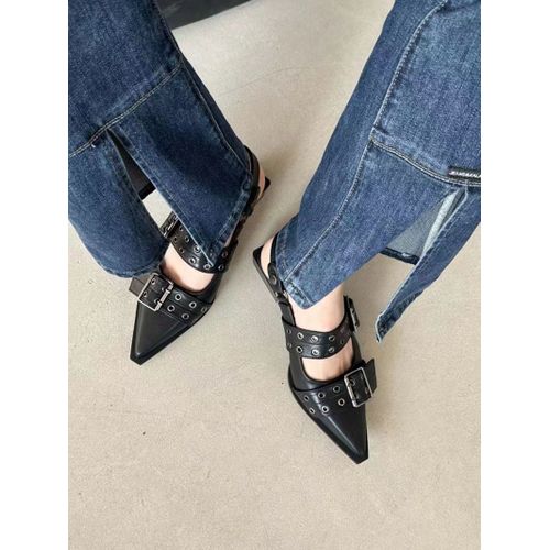 Chaussures Chaussures Bride Arrière Talonspais Pour Femmesescarpins Rivetsstyle De Ruetalon Moyensandales Décontractées Vintageprintempsété