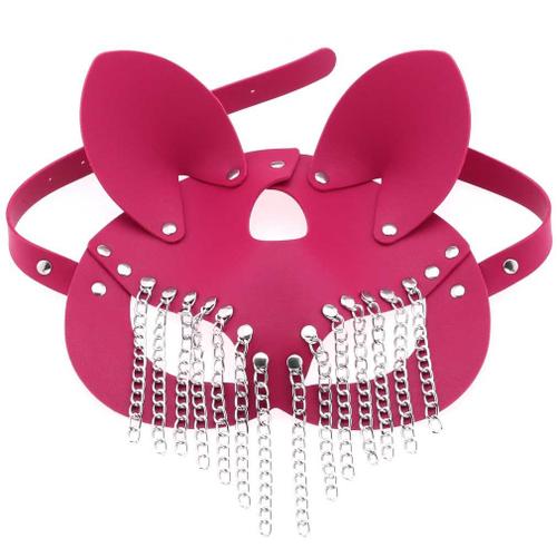 Rose - Masque Sexy En Cuir Avec Glands Pour Femme, Demi Visage, Torche, Cosplay, Sexe, Fête'halloween, Tim, Rh, Paupières, Punk