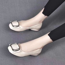 Chaussures Chaussures Talons Bas En Cuir Pu Souple Pour Femmespeu