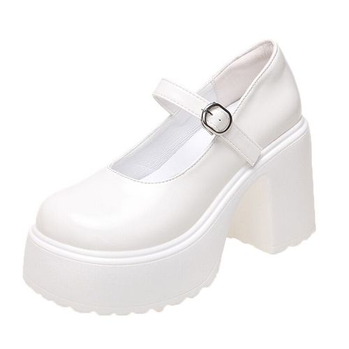 Chaussures Escarpins Talons Hauts Etpais En Cuir Verni Pour Femmechaussures Lolitalégantes Plateformegrande Taille