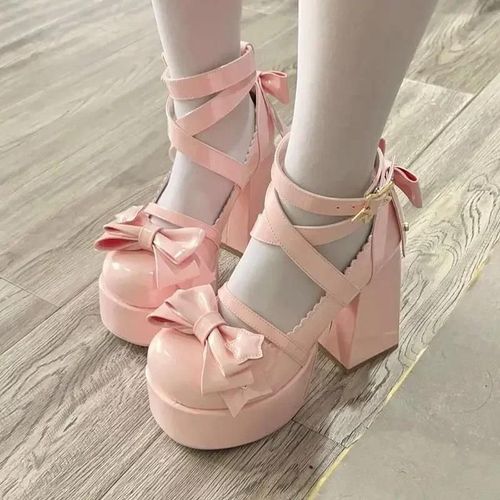 Chaussures Chaussures Mary Janes Vintage Pour Femmeschaussures Plateforme Sweet Lolita Kawaiin?ud Papillon Femmechaussures De Créateur Mignonnesétoile