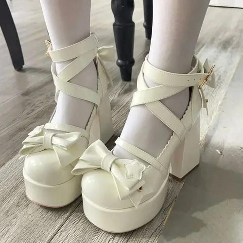 Chaussures Chaussures Mary Janes Vintage Pour Femmeschaussures Plateforme Sweet Lolita Kawaiin?ud Papillon Femmechaussures De Créateur Mignonnesétoile