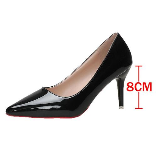 Escarpins Noirs Classiques À Talons Aiguilles Pour Femmes,Chaussures De Bureau En Cuir Verni,Grande Taille 43,Chaussures Parker Pointues,Printemps 2024