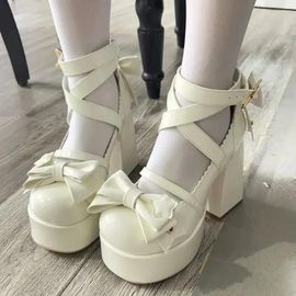 Chaussures Chaussures Mary Janes Vintage Sweet Pour Femmeschaussures Plateforme Lolita Kawaiin?ud Papillon Fémininbottes De Rinçagedesigner Mignon