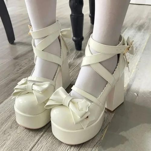 Chaussures Chaussures Mary Janes Vintage Sweet Pour Femmeschaussures Plateforme Lolita Kawaiin?ud Papillon Fémininbottes De Rinçagedesigner Mignon
