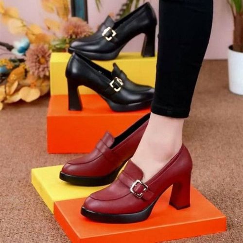 Chaussures Talons Hauts Enfiler Imperméables Pour Femmesparker Pointu Sexypurétrodocument Solidedécontractéfêtebureauchaussures D'automne