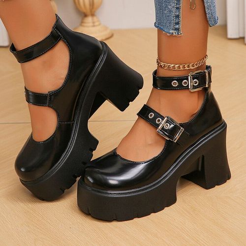 Lucyever-Escarpins À Talons Hauts Blancs Pour Femmes,Chaussures À Plateforme Épaisse,Chaussures À Essence Mary,Chaussures Gothiques À Talon Optique,Grande Taille,Printemps Y2k,42,2024