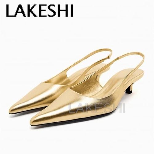 Chaussures Lakesbottlessandales Talons Bas Et Pointus Pour Femmeescarpins Doréslégantschaussures De Bureau Et De Mariageprintemps Etté