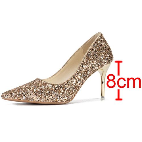 Chaussures Escarpins Talons Fins Scintillants Pour Femmeschaussures Enfiler Dorées Et Argentéeschaussures Pointues Parkertalons Hauts Scintillantsfêtemariage