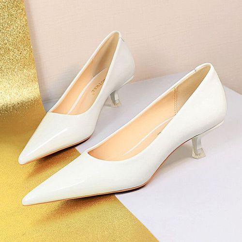 Chaussures Talons Mihauts Pointus En Cuir Verni Pour Femmesescarpins Talons Chatonavocat Professionnelbureauprintemps Cm4.5