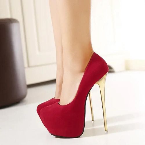 Escarpins Floqués À Talons Hauts Pour Femmes,Escarpins Sexy,Chaussures De Mariage,Escarpins Concis,Strip-Teaseuse,Automne,16 Cm,Grande Taille,41,42,43,44,45