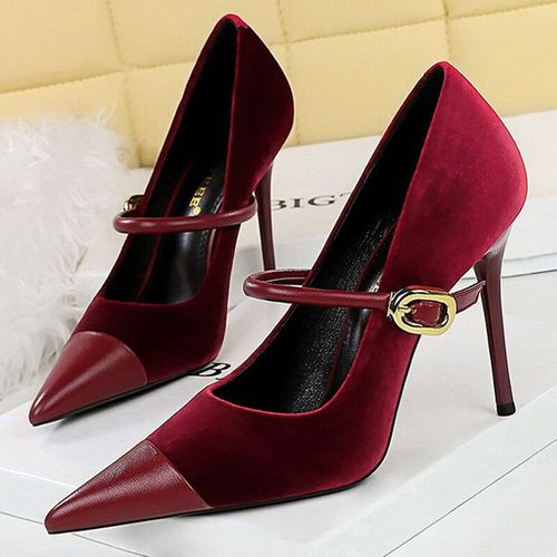 Bigtree-Escarpins Pointus En Daim Pour Femmes,Chaussures À Talons Hauts,Châssis Aiguille,Grande Taille 43,7cm,10cm,Design