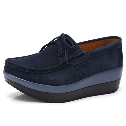 Chaussures Mocassins En Daim Pour Femmeschaussures Platesplateformeen Cuir Véritablen?ud Glandà Enfilerprintemps Automne