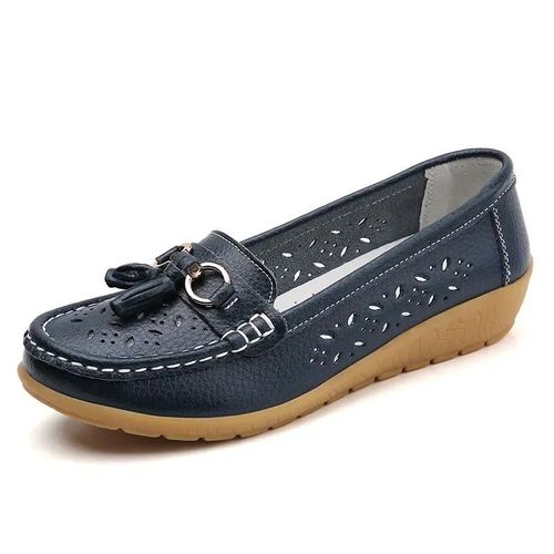 Chaussures Chaussures Plates En Cuir Véritable Talons Bas Pour Femmesmocassins Enfilerballerine D'infirmière Soupledécontractéété