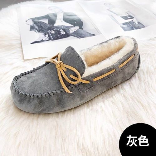 Chaussures Mocassins Plats En Cuir Véritable Pour Femmeschaussures Décontractéesfourrure Véritablehaute Qualitécuir Souplemarque De Mode