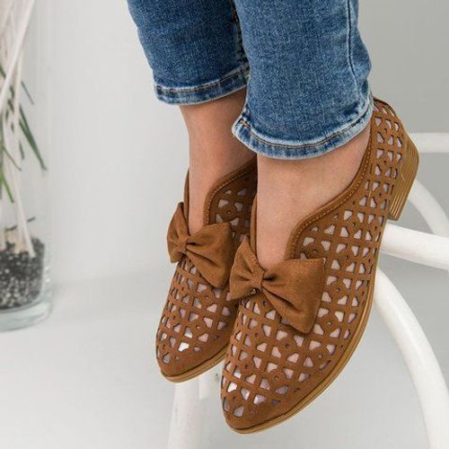 Chaussures Mocassins Pointus N?ud Papillon Pour Femmeschaussures De Printemps Plateformesans Lacetgrande Taille