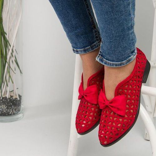 Chaussures Mocassins Pointus N?ud Papillon Pour Femmeschaussures De Printemps Plateformesans Lacetgrande Taille