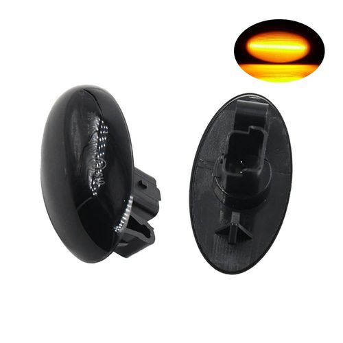 Smoked Black 2pcs Pour Peugeot 307 206 407 107 607 Citroen C1 C2 C3 C5 Dynamique Led Clignotant L'eau Courante Côté Marqueur Indicateur Lumineux "Nipseyteko"