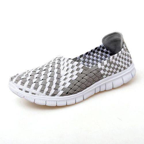 Mocassins Tissés À Enfiler Pour Femmes,Baskets Respirantes,Plates,Légères,À La Mode,Chaussures D'extérieur,35-41,