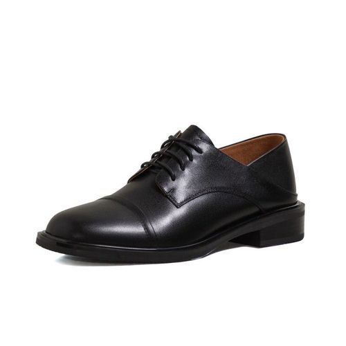 Chaussures Mocassins En Cuir De Vache Talons Carrés Et Ronds Pour Femmeescarpins Décontractés Lacets Et Basoxfordprintemps