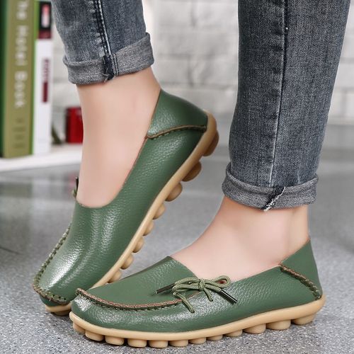 Mocassins En Cuir Pour Femmes,Chaussures Plates À Bout Pointu,Grande Taille 44