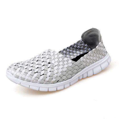 Mocassins Tissés À Enfiler Pour Femmes,Baskets Respirantes,Plates,Légères,À La Mode,Chaussures D'extérieur,35-41,