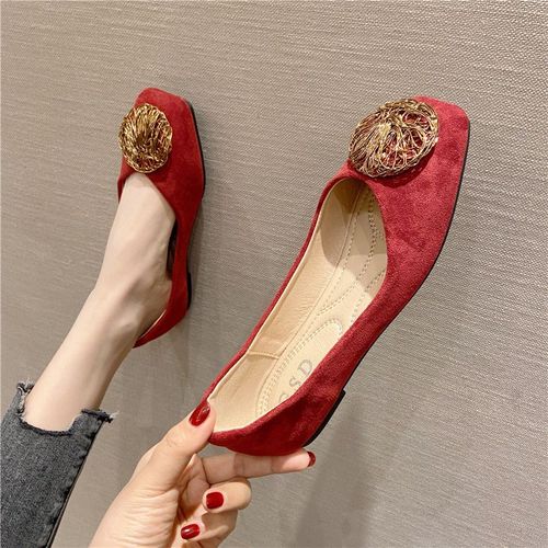 Chaussures Chaussures Plates Astronomiques Souples Pour Femmesparker Carrédécoration De Fil Métalliquebouche Peu Profondeprintemps