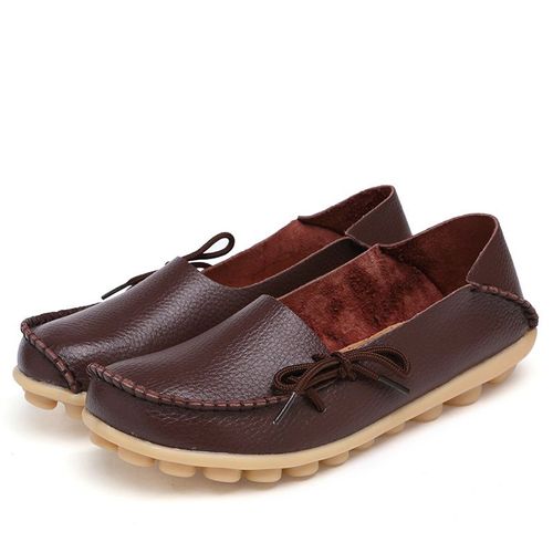 Mocassins En Cuir Pour Femmes,Chaussures Plates À Bout Pointu,Grande Taille 44