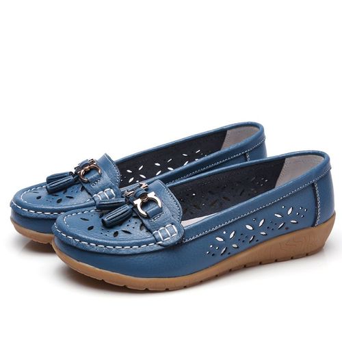 Chaussures Chaussures D'été En Cuir Pour Femmesmocassins Plateformebateau Souplemode Découpéeappartements Décontractéstalon Baschaussures D'infirmièrechaussures Lolita