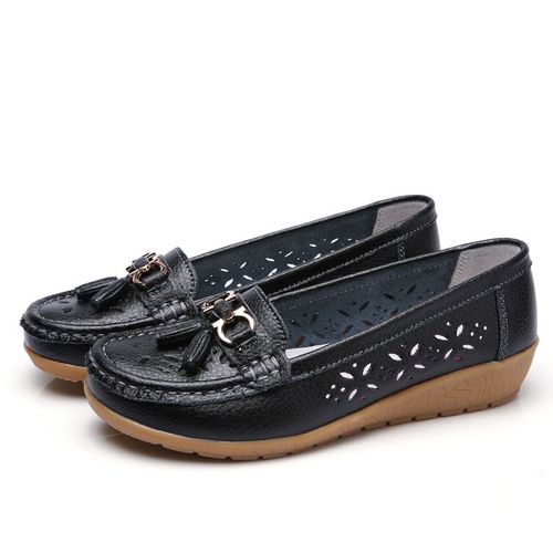 Chaussures Chaussures D'été En Cuir Pour Femmesmocassins Plateformebateau Souplemode Découpéeappartements Décontractéstalon Baschaussures D'infirmièrechaussures Lolita