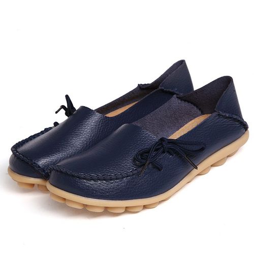 Mocassins En Cuir Pour Femmes,Chaussures Plates À Bout Pointu,Grande Taille 44