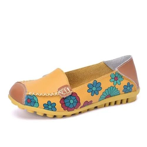 Mocassins En Cuir Fendu Pour Femme,Ballerines À Enfiler,Imprimé,Grande Taille 44,Printemps Automne