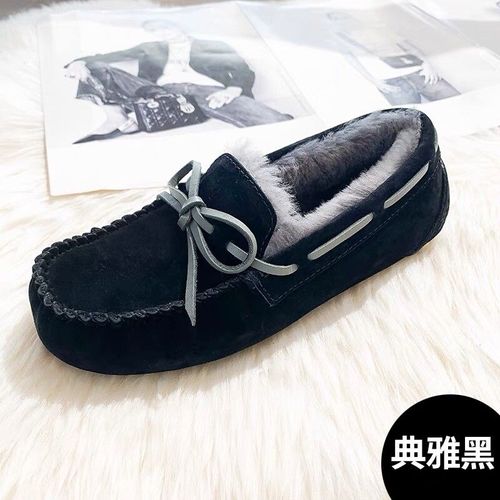 Chaussures Mocassins En Cuir Véritable Pour Femmeschaussures Platesfourrure Naturellemocassins Décontractésgrande Taillehaute Qualiténouvelle Modehiver