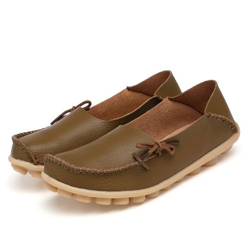 Mocassins En Cuir Pour Femmes,Chaussures Plates À Bout Pointu,Grande Taille 44