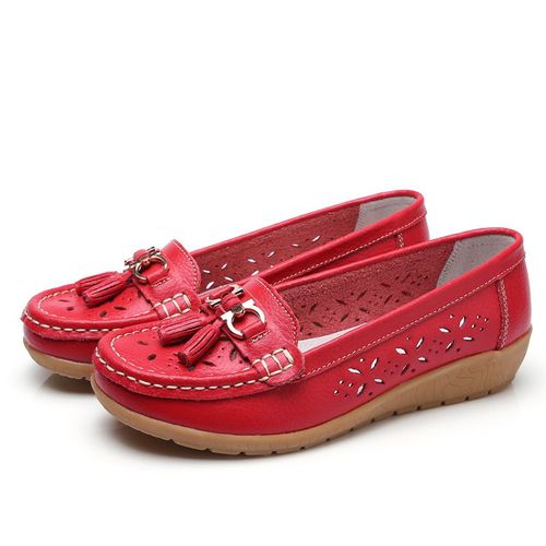 Chaussures Chaussures D'été En Cuir Pour Femmesmocassins Plateformebateau Souplemode Découpéeappartements Décontractéstalon Baschaussures D'infirmièrechaussures Lolita